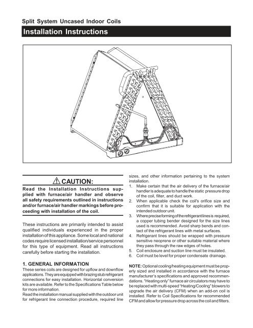 708373-0 Uncased Indoor Coil ii.PMD - Nordyne