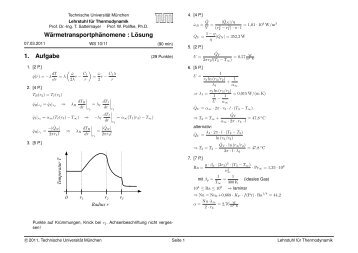 L Â¨osung 1. Aufgabe - Lehrstuhl fÃ¼r Thermodynamik - Technische ...