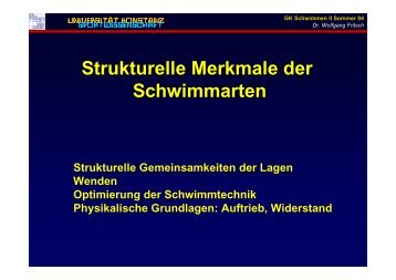 Strukturelle Merkmale der Schwimmarten - UniversitÃ¤t Konstanz