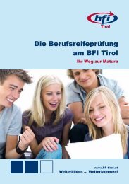 Die Berufsreifeprüfung am BFI Tirol