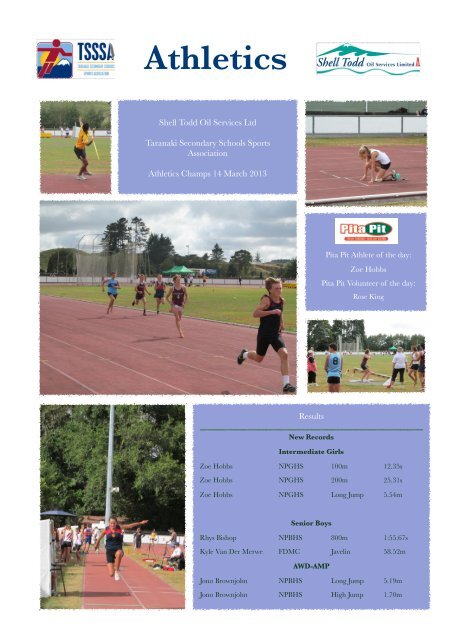 Athletics - Taranaki Secondary School Sport Association