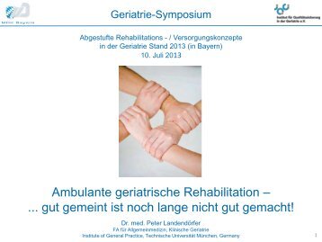 Ambulante geriatrische Rehabilitation â ... gut ... - MDK Bayern