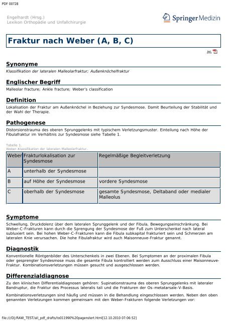 Fraktur nach Weber (A, B, C) - Engelhardt Lexikon OrthopÃ¤die und ...