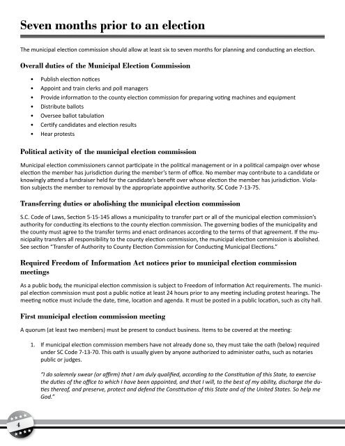 Election Handbook - Municipal Association of South Carolina