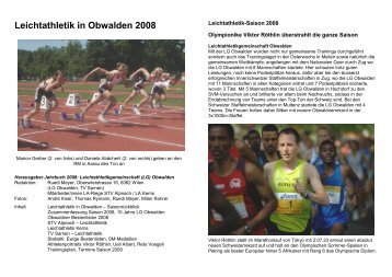 Leichtathletik Jahrbuch 2008 - TV Sarnen