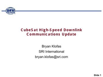 CubeSat High-Speed Downlink Communications Update - Klofas.com