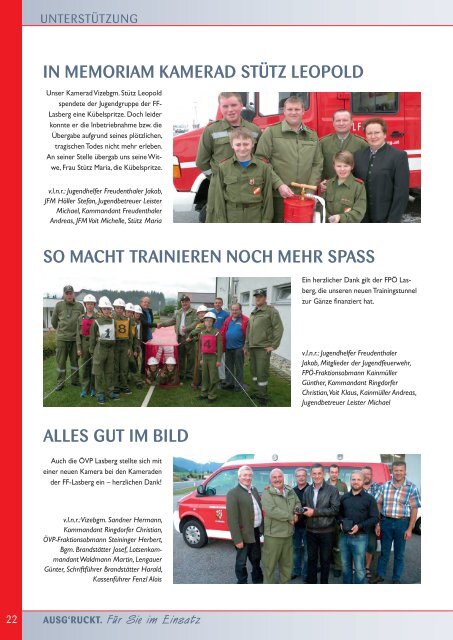 JAHRESBERICHT 2013 - Freiwillige Feuerwehr Lasberg