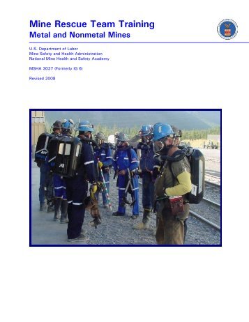 MSHA - Mine Rescue Instruction Guide (IG) Series - MSHA 3027 ...