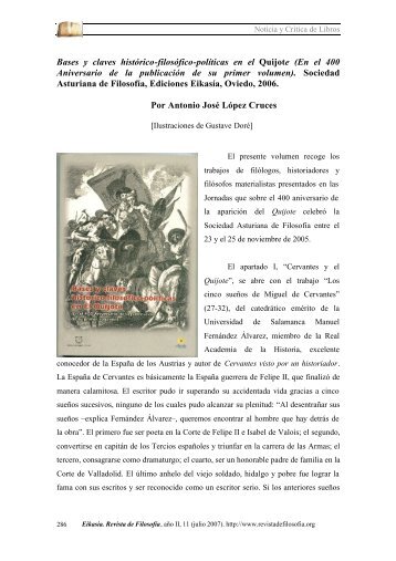 Bases y claves histórico-filosófico-políticas en el Quijote ... - Eikasia