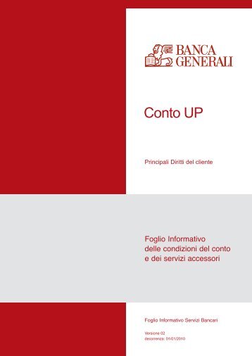 Prospetto informativo Banca Generali Conto Up (PDF) - Sos Tariffe