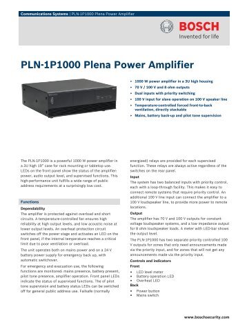 PLNâ€‘1P1000 Plena Power Amplifier - WES Components