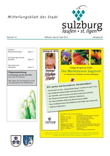 Die Marktsaison beginnt! - Gemeinde Sulzburg