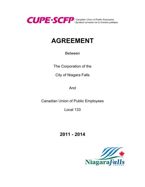 View the CUPE Local 133 Agreement - Niagara Falls, Ontario, Canada