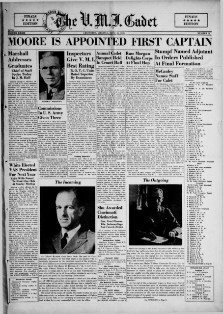 The Cadet. VMI Newspaper. June 12, 1940 - New Page 1 [www2 ...