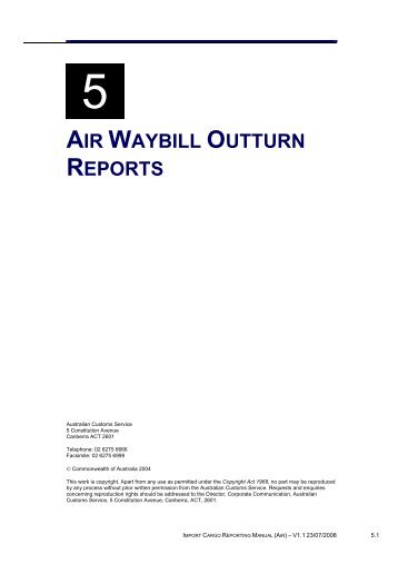 Module 5 - Air Waybill Outturn Reports - Cargo Support