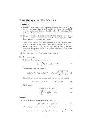 Field Theory exam II â Solutions