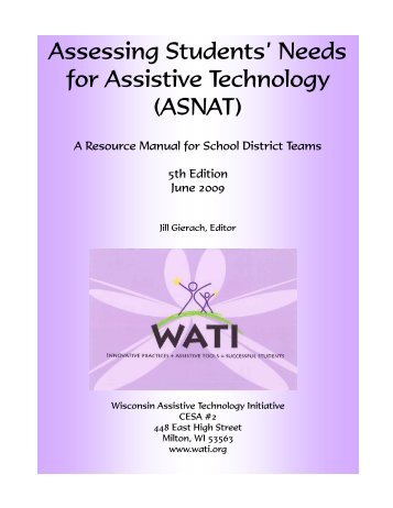 ASNAT Manual - 5th Edition - Wisconsin Assistive Technology ...