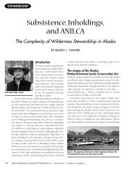 Subsistence, Inholdings, and ANILCA - Wilderness.net