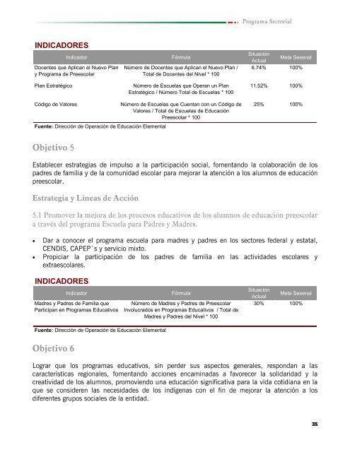 Programa Sectorial 2005-2011 de EducaciÃ³n, Cultura y Deporte