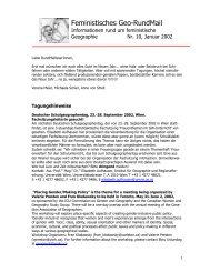 Nr. 10, Januar 2002 - AK Geographie und Geschlecht