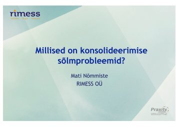 Millised on konsolideerimise sÃµlmprobleemid?