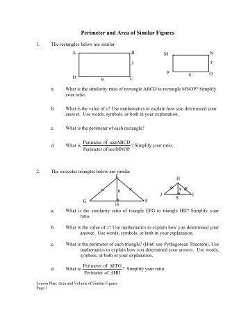 x Perimeter and Area of Similar Figures - mdk12