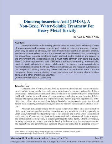 Dimercaptosuccinic Acid (DMSA) - Thorne Research