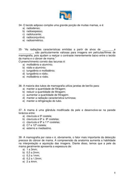 Caderno de QuestÃƒÂµes - Hospital UniversitÃƒÂ¡rio Ã¢Â€Â“ USP