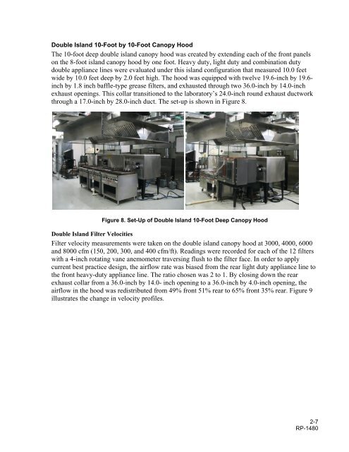 ASHRAE Research Project 1480 Report - Food Service Technology ...