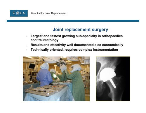 COXA hospital for joint replacement - Julius Centrum Integrated ...
