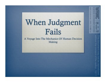 Intuition, Bias, and Experience in Field Decision Making ... - NOLS