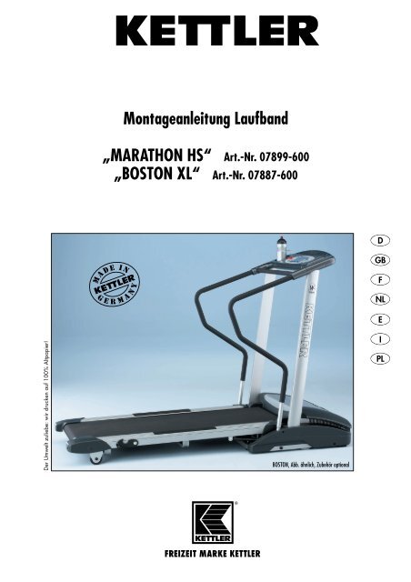KETTLER Kettler Marathon HS Treadmill Running belt 