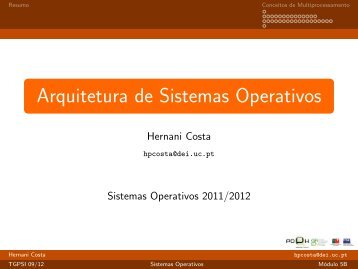 Arquitetura de Sistemas Operativos