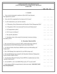 (CIP) Unit Environmental Compliance Checklist - Fort Jackson