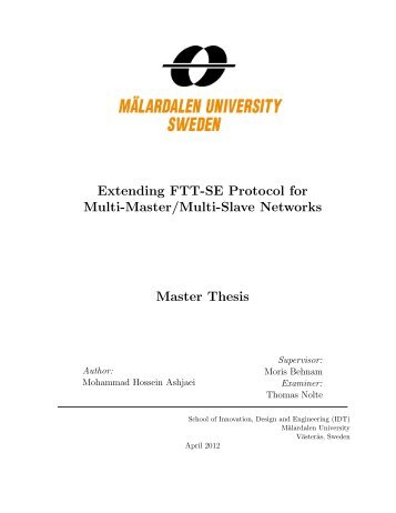 Extending FTT-SE Protocol for Multi-Master/Multi-Slave ... - Research