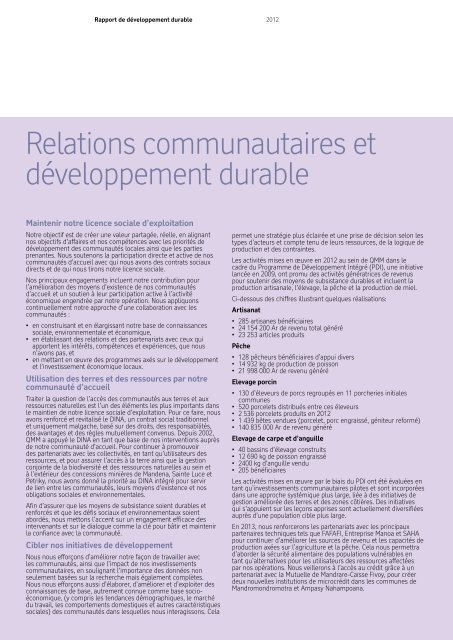 Rapport de Développement Durable 2012 - Rio Tinto - Qit ...