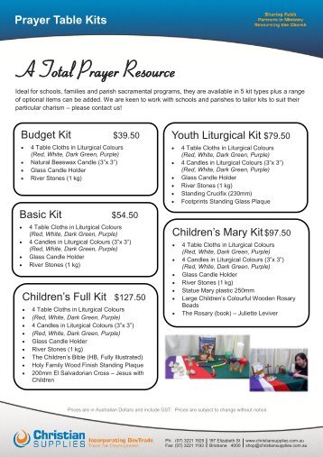 A Total Prayer Resource - Christian Supplies