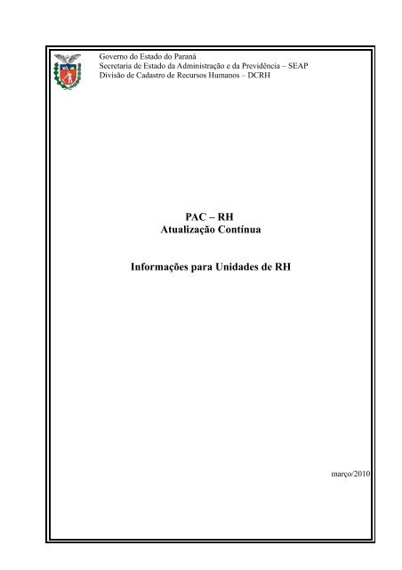 Administração e Recursos Humanos - Atualização cadastral de