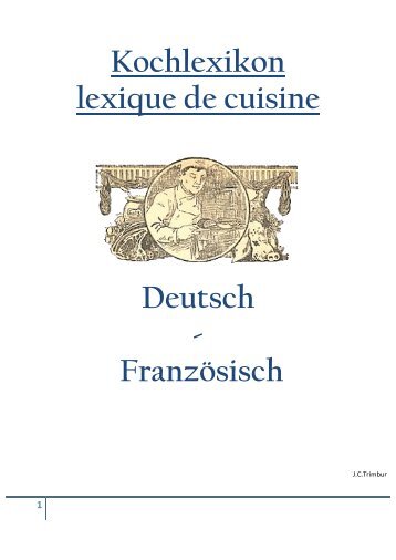 Kochlexikon lexique de cuisine Deutsch - Französisch - E-monsite