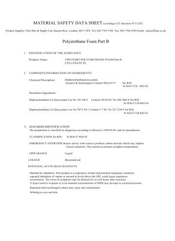 Polyurethane Foam Part B - Flint Hire & Supply