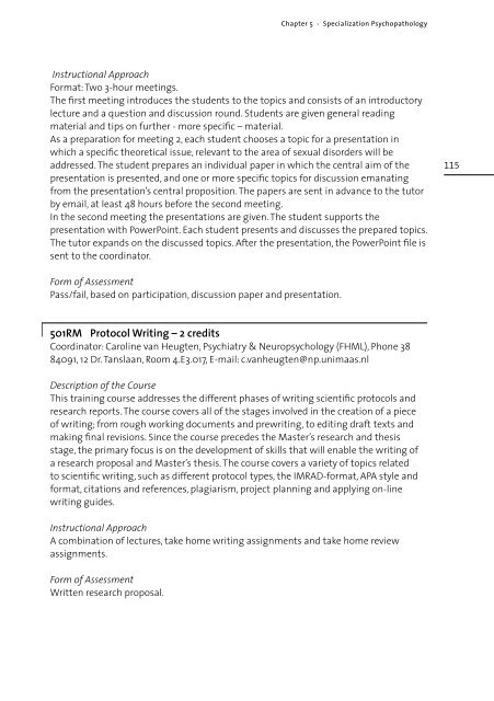 Prospectus | 08/09 - Psychology and Neuroscience - Maastricht ...