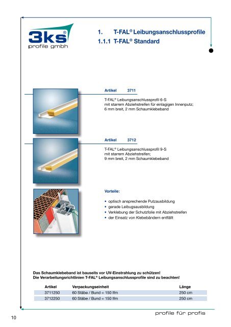 Anputzleisten - Thermo Profil-Tyrala Bauelemente