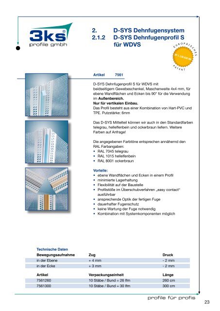 Anputzleisten - Thermo Profil-Tyrala Bauelemente