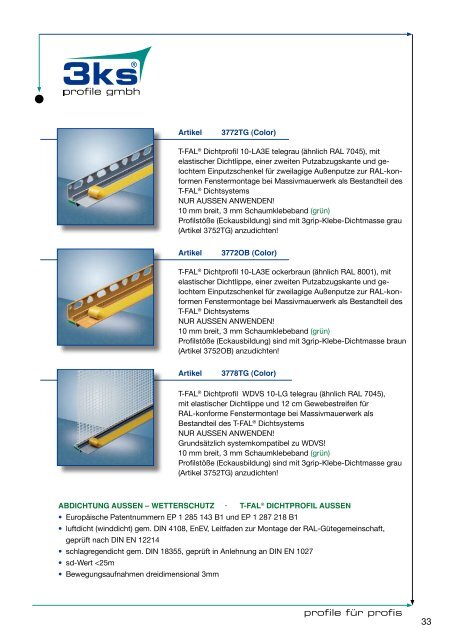 Anputzleisten - Thermo Profil-Tyrala Bauelemente