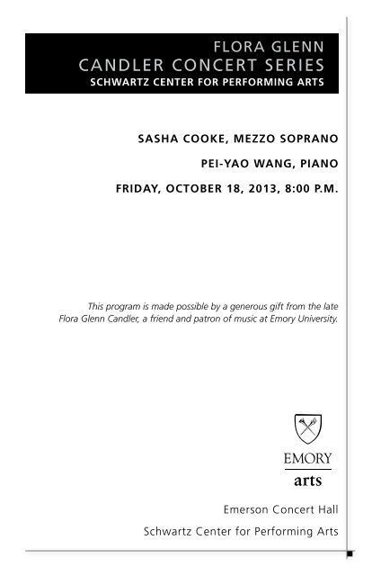 CANDLER CONCERT SERIES - Arts at Emory - Emory University