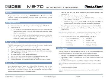 BOSS ME-70 TurboStart - Roland