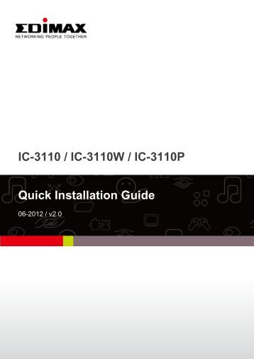 IC-3110 / IC-3110W / IC-3110P Quick Installation Guide - Edimax