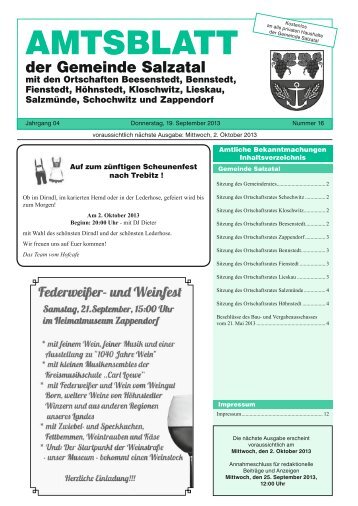 AMTSBLATT - Gemeinde Salzatal