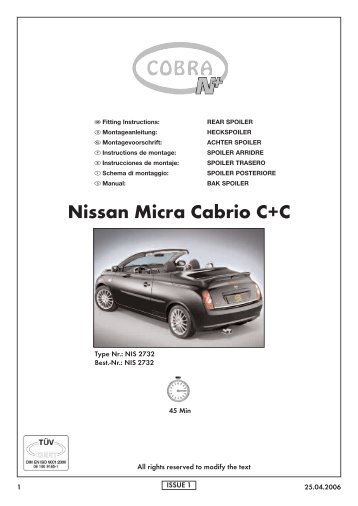 Nissan Micra Cabrio C+C - Cobra-Sor.com