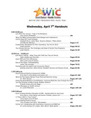 Wednesday, April 7th Handouts - Texas WIC